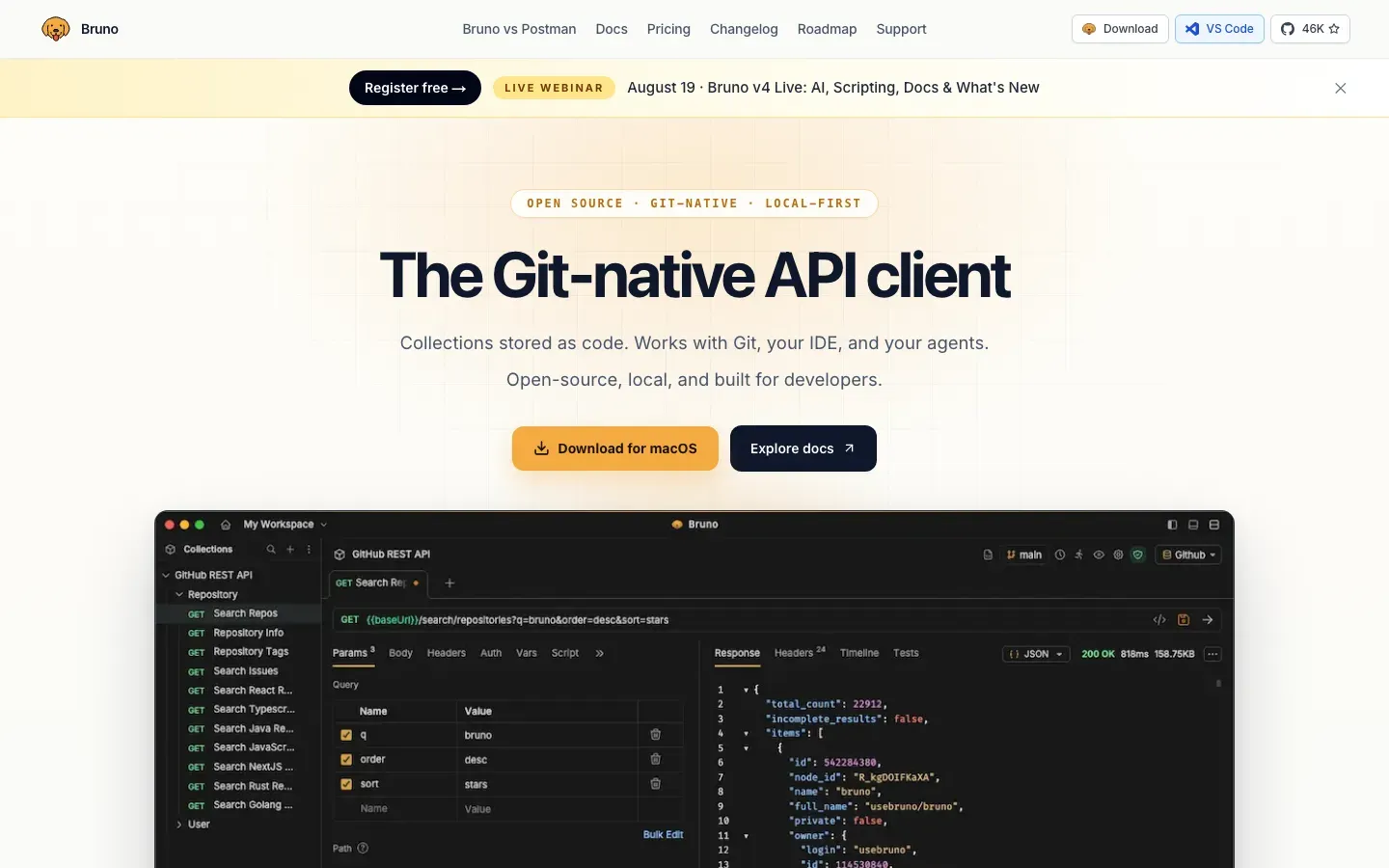 Homepage of Bruno