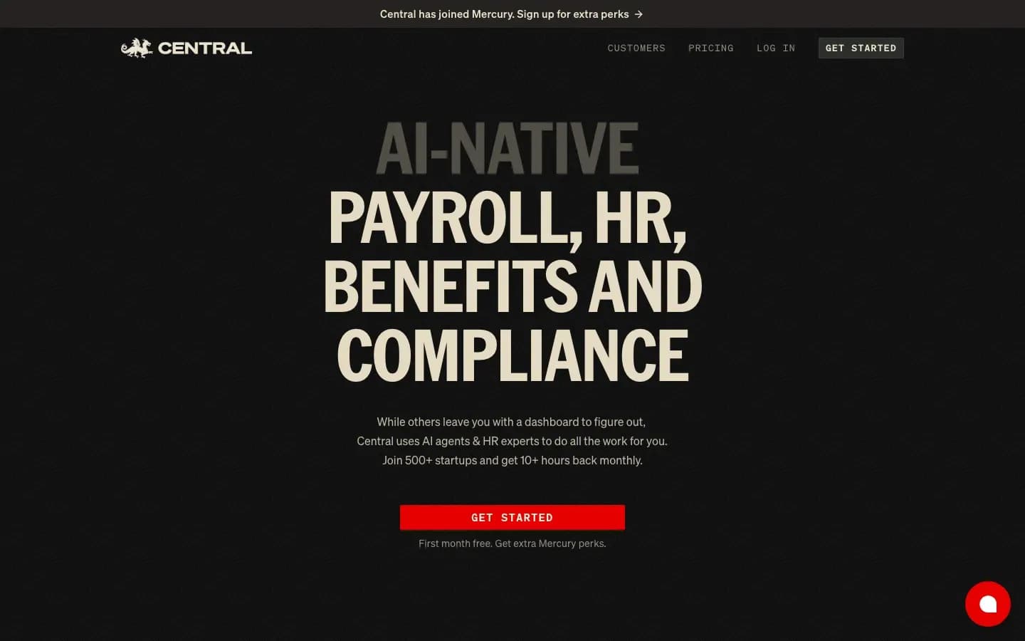 Homepage of Central