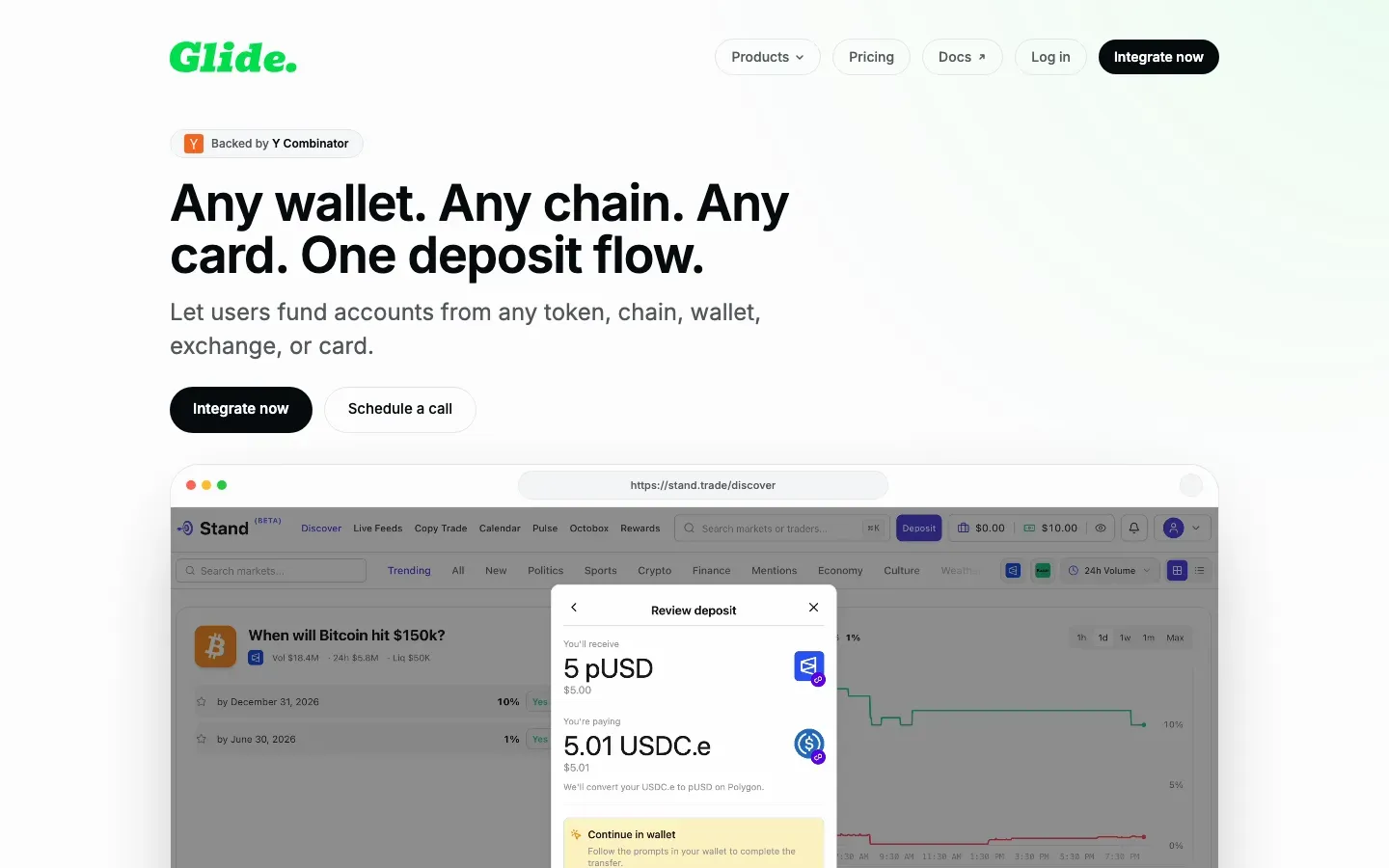 Homepage of Glide