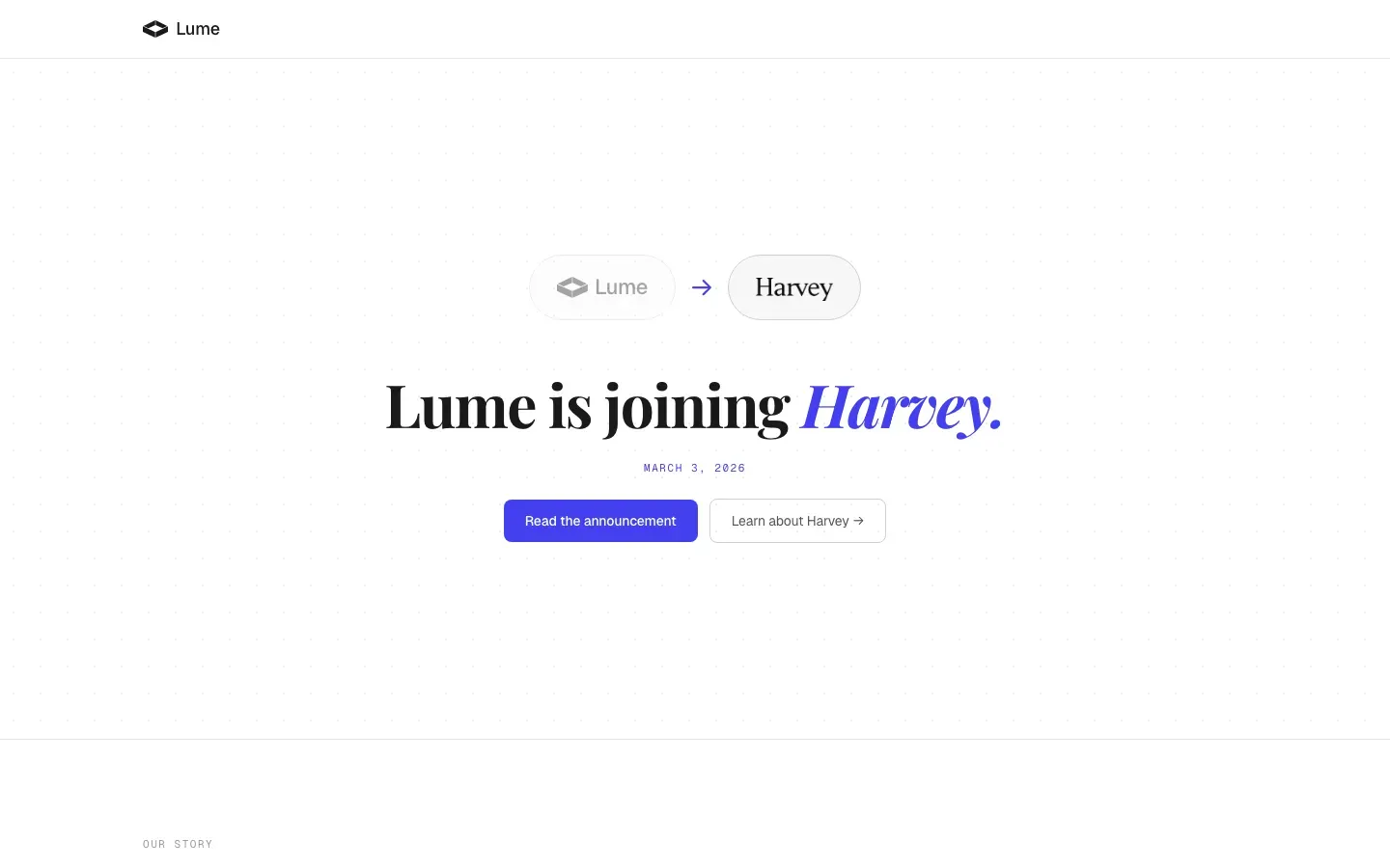 Homepage of Lume