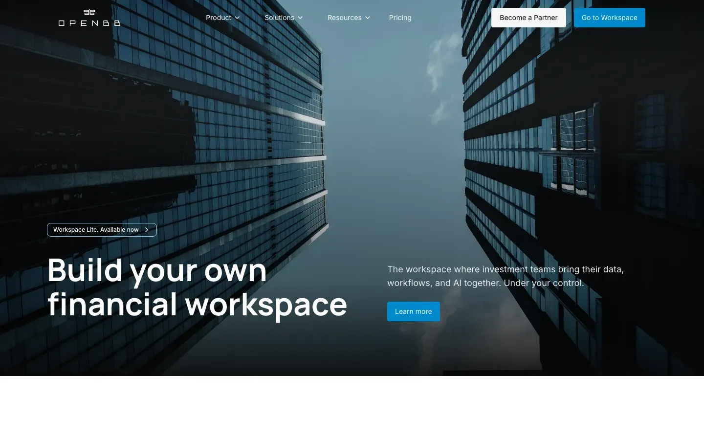 Homepage of OpenBB