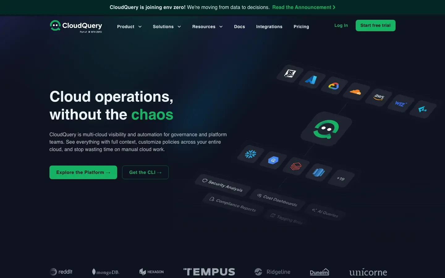 Homepage of CloudQuery