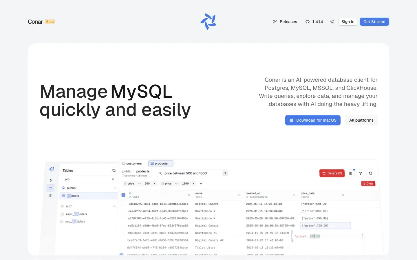 Homepage of Conar