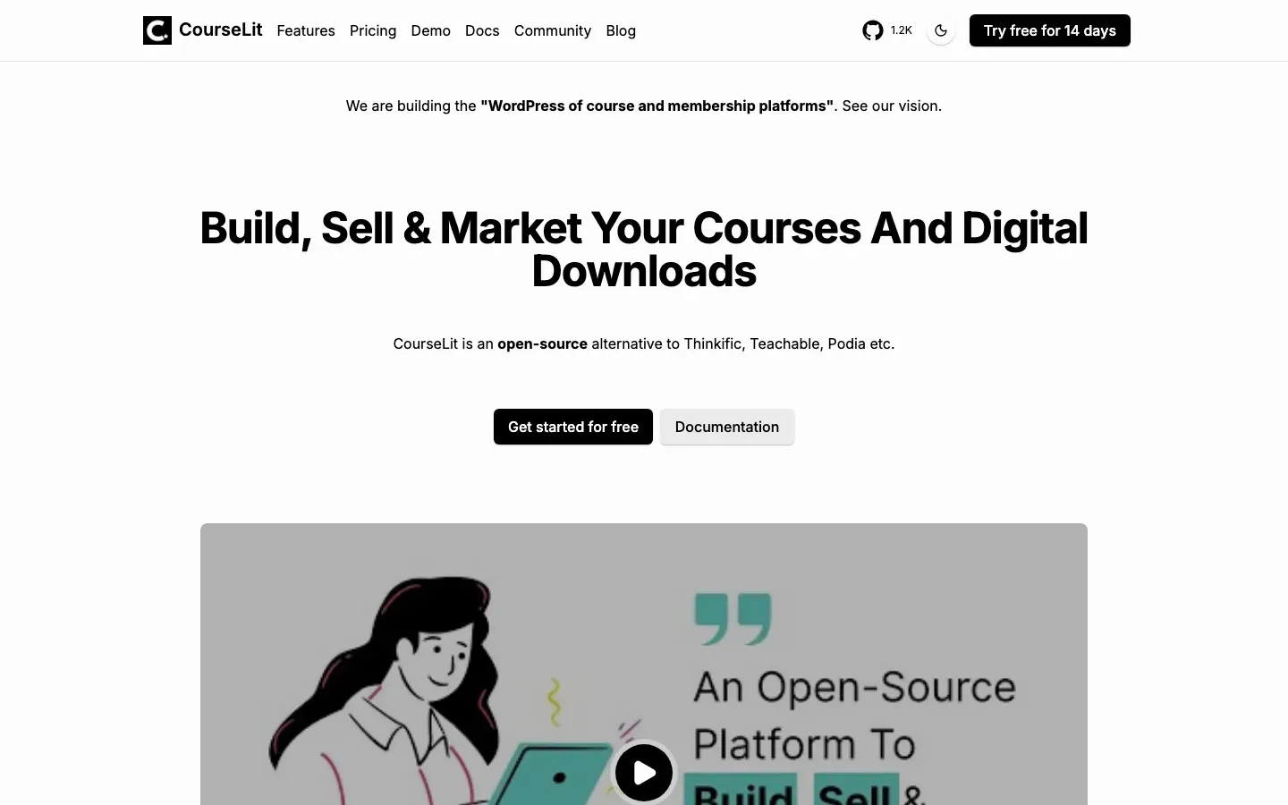 Homepage of CourseLit