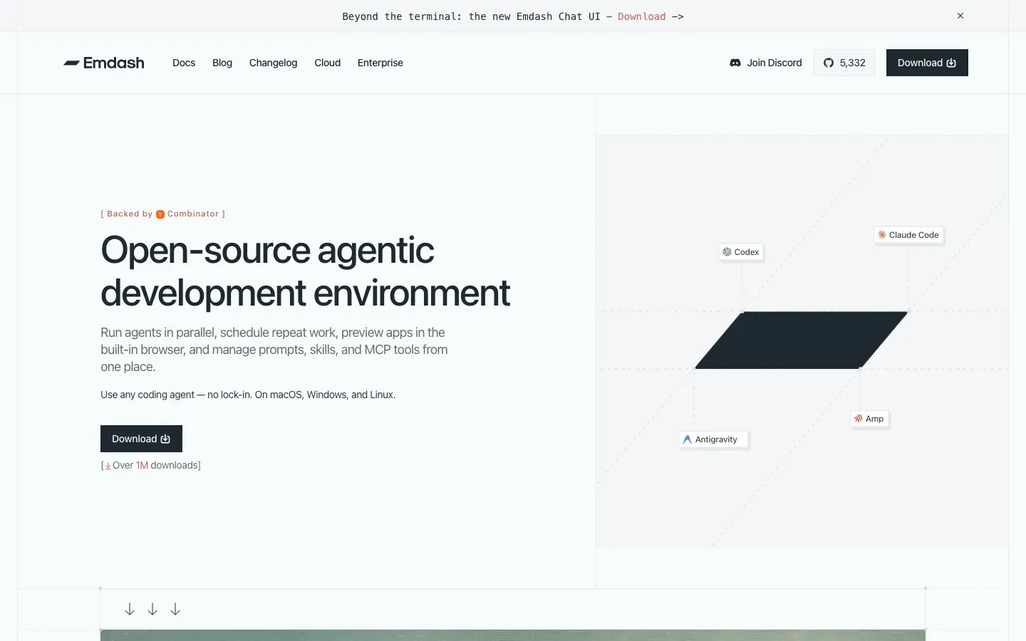 Homepage of Emdash