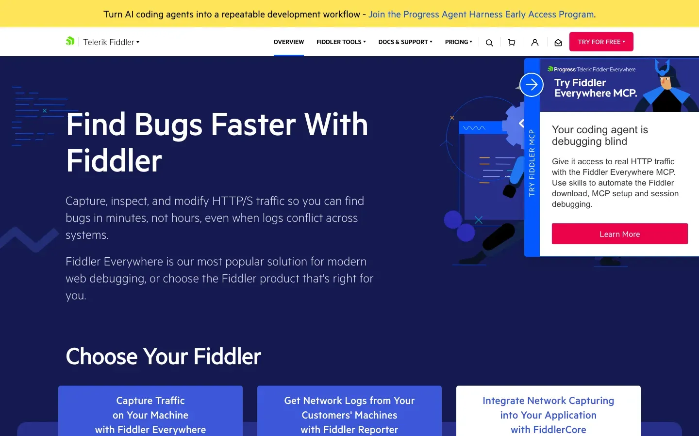 Homepage of Fiddler