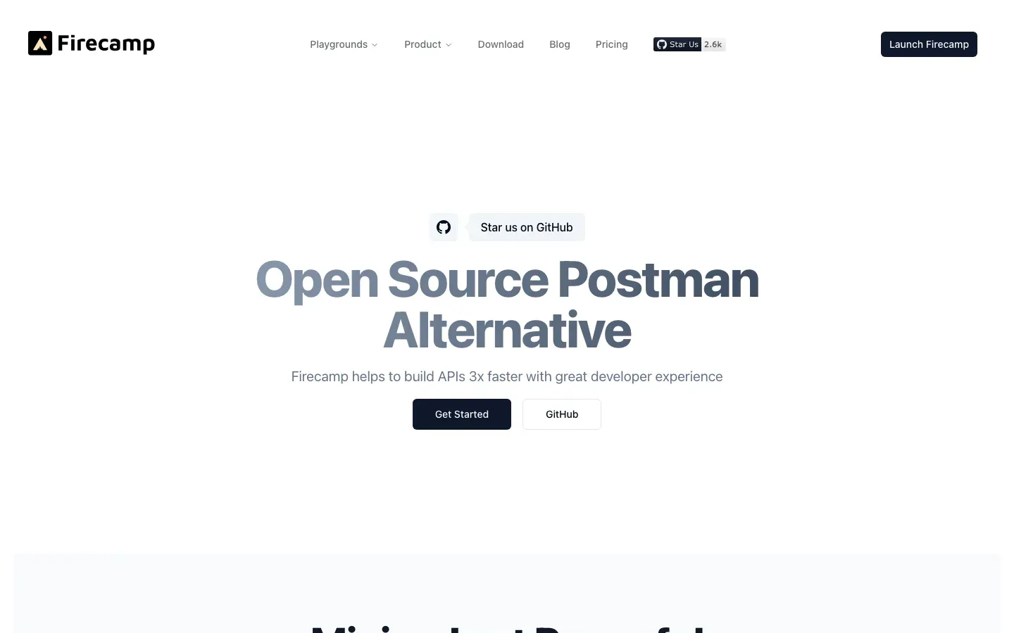 Homepage of Firecamp