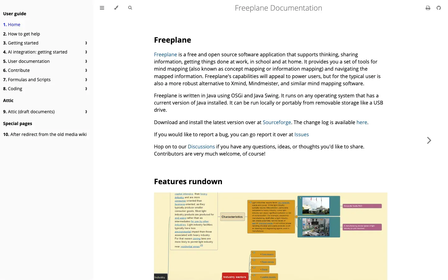 Homepage of Freeplane