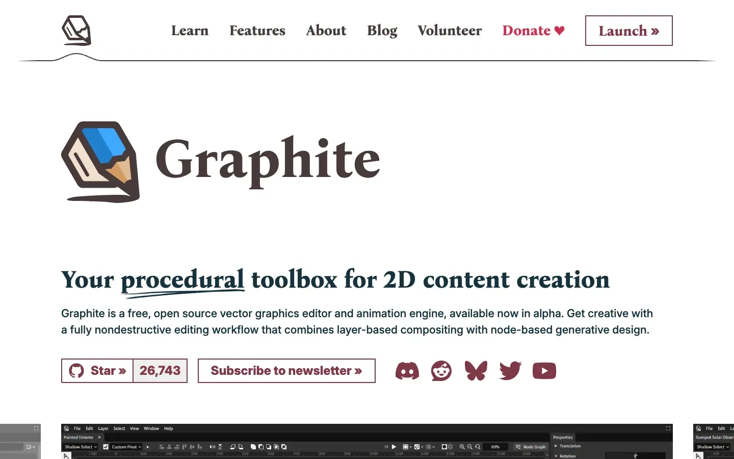 Homepage of Graphite