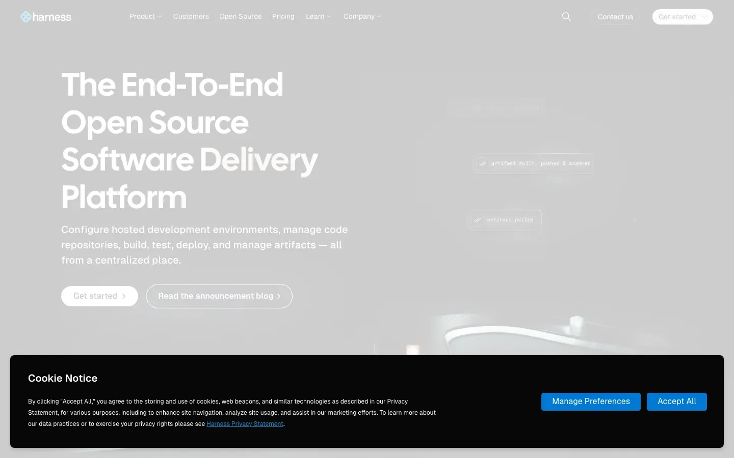 Homepage of Harness Open Source
