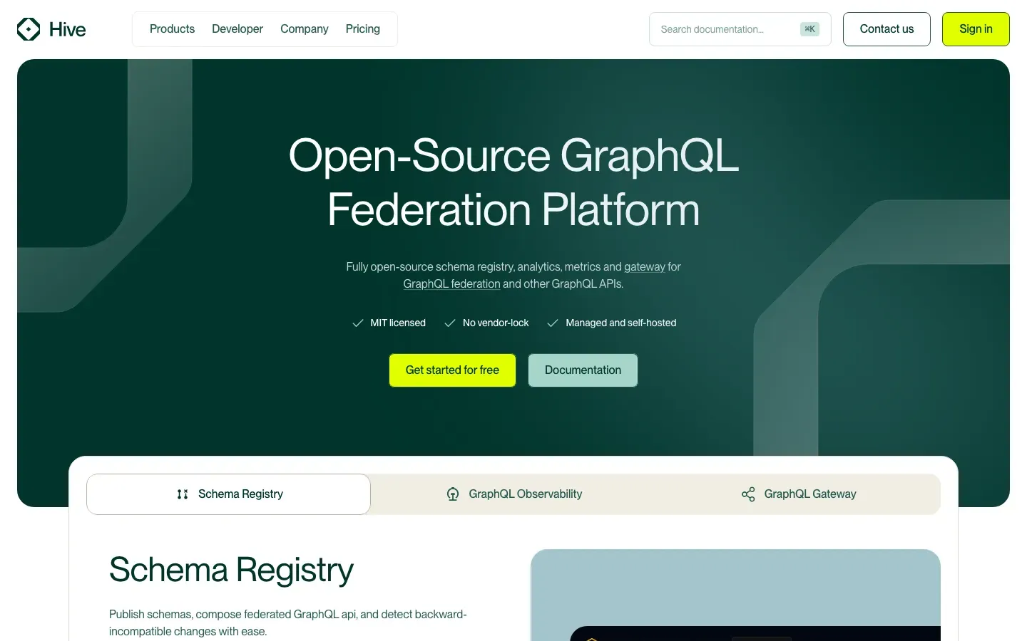 Homepage of Hive