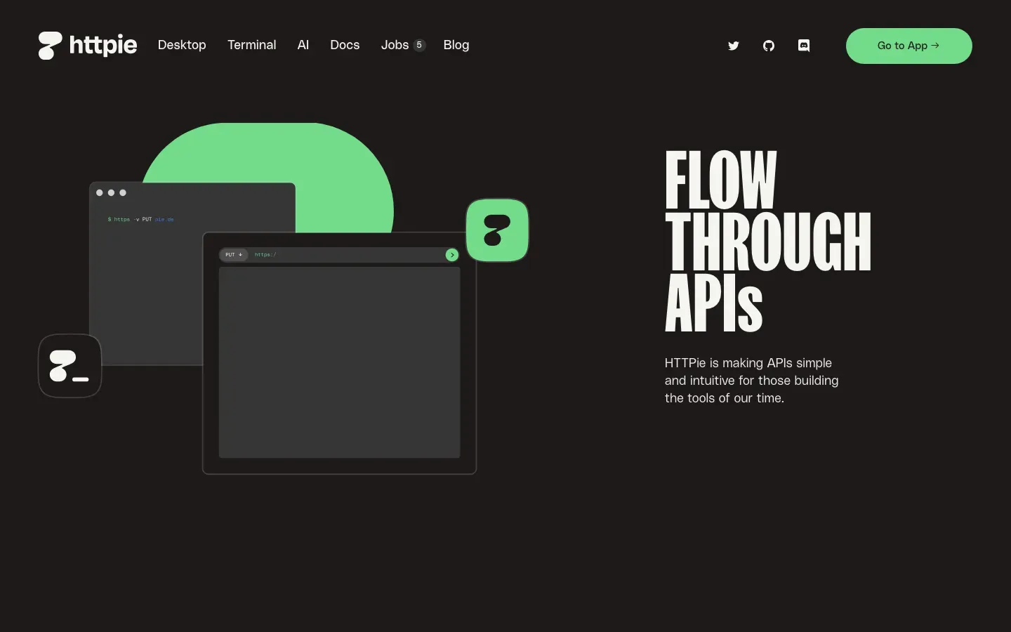 Homepage of HTTPie