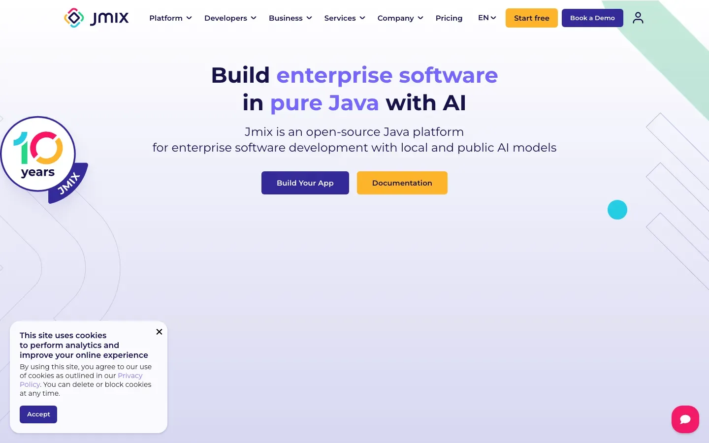 Homepage of Jmix