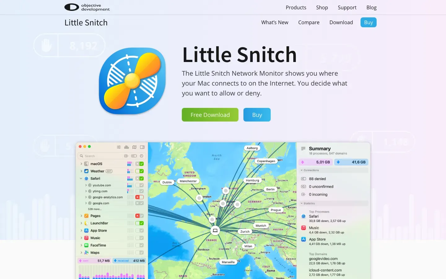 Homepage of Little Snitch