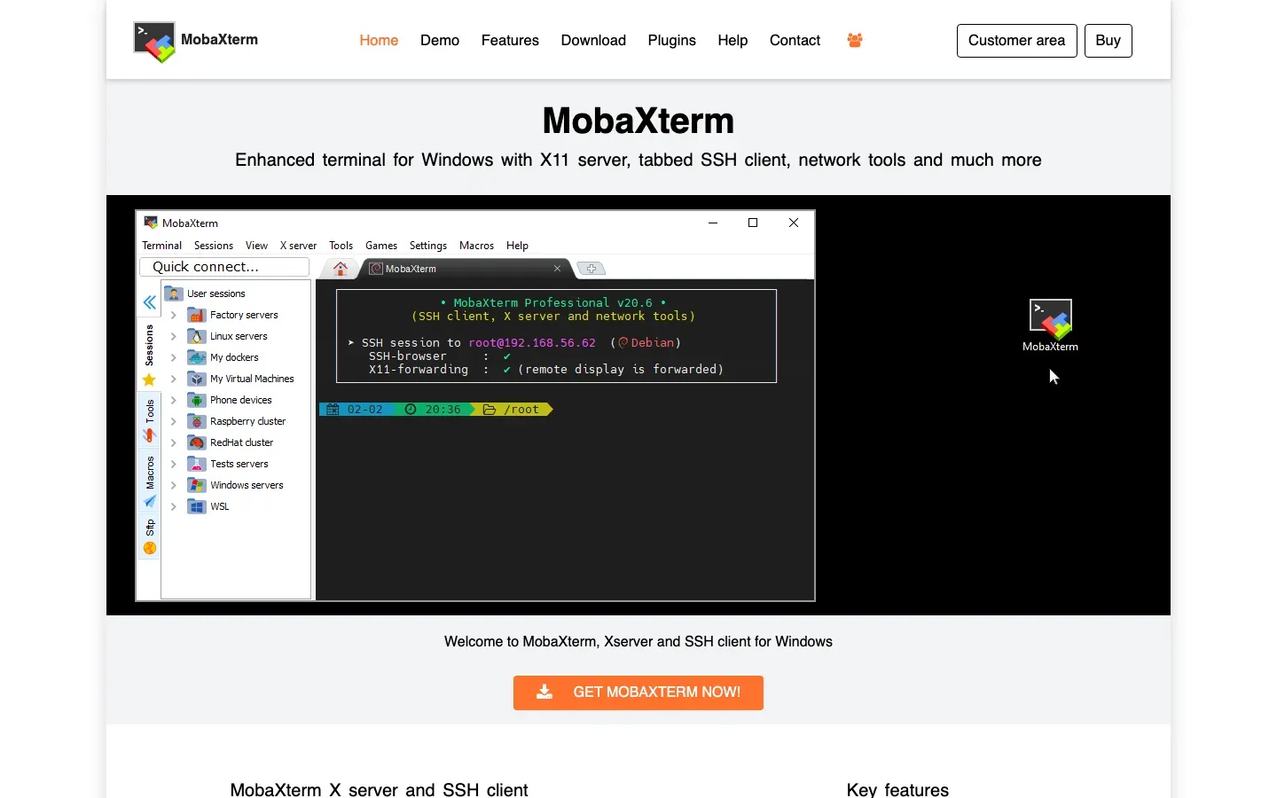 Homepage of MobaXterm