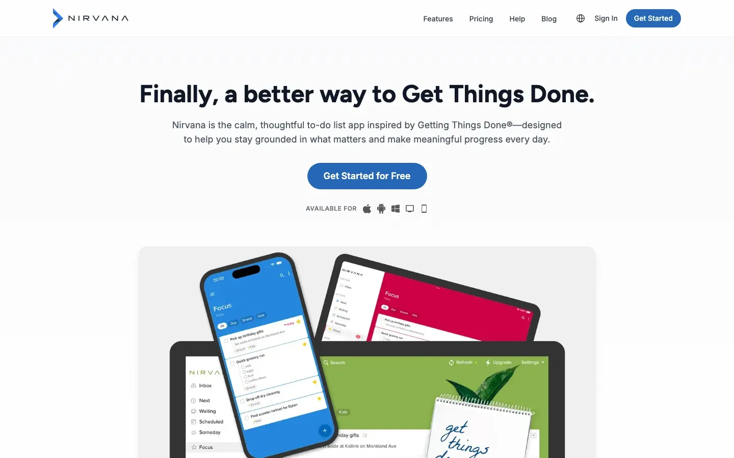 Homepage of Nirvana