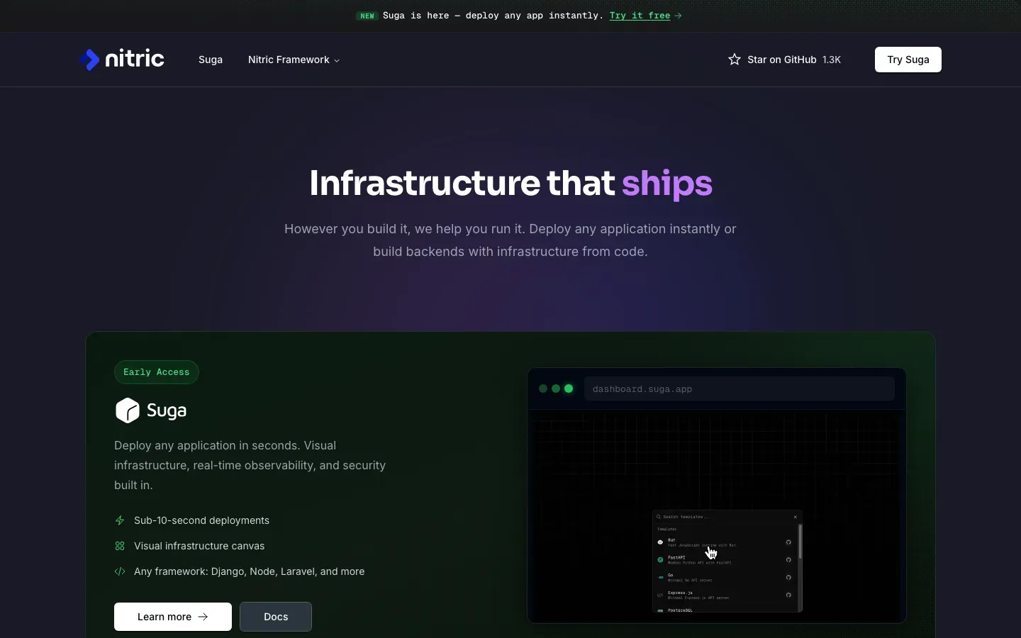 Homepage of Nitric