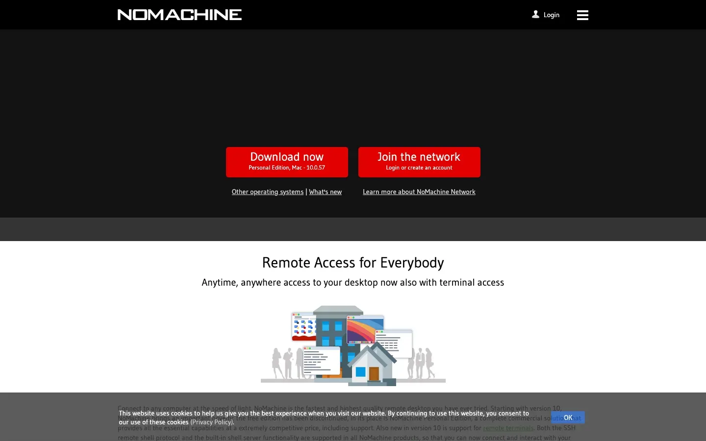 Homepage of NoMachine