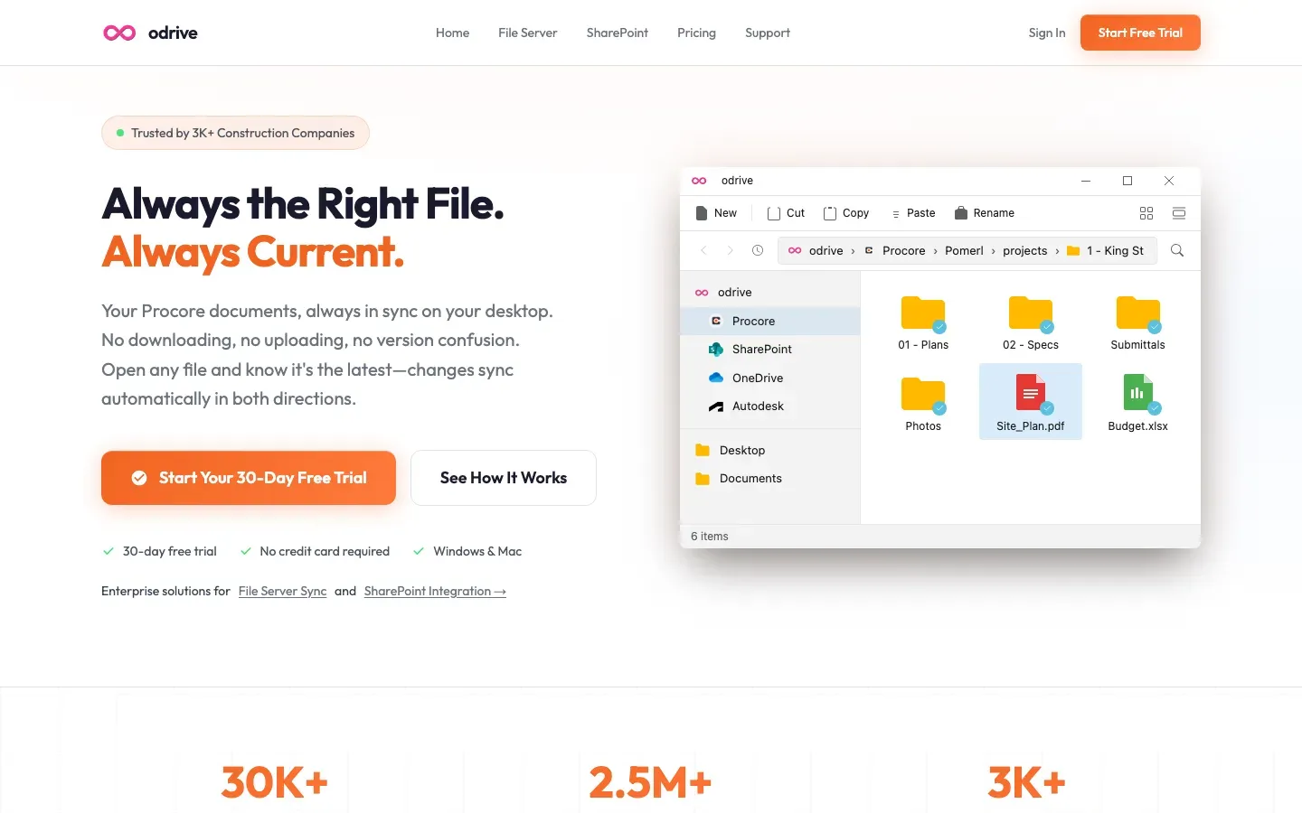 Homepage of odrive
