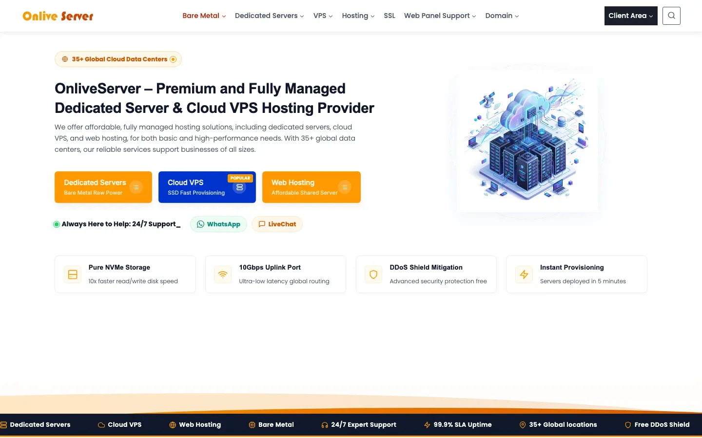 Homepage of Onlive Server