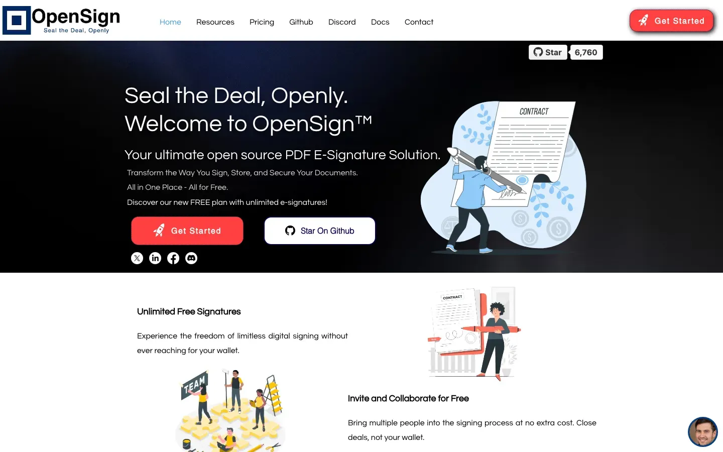 Homepage of OpenSign™