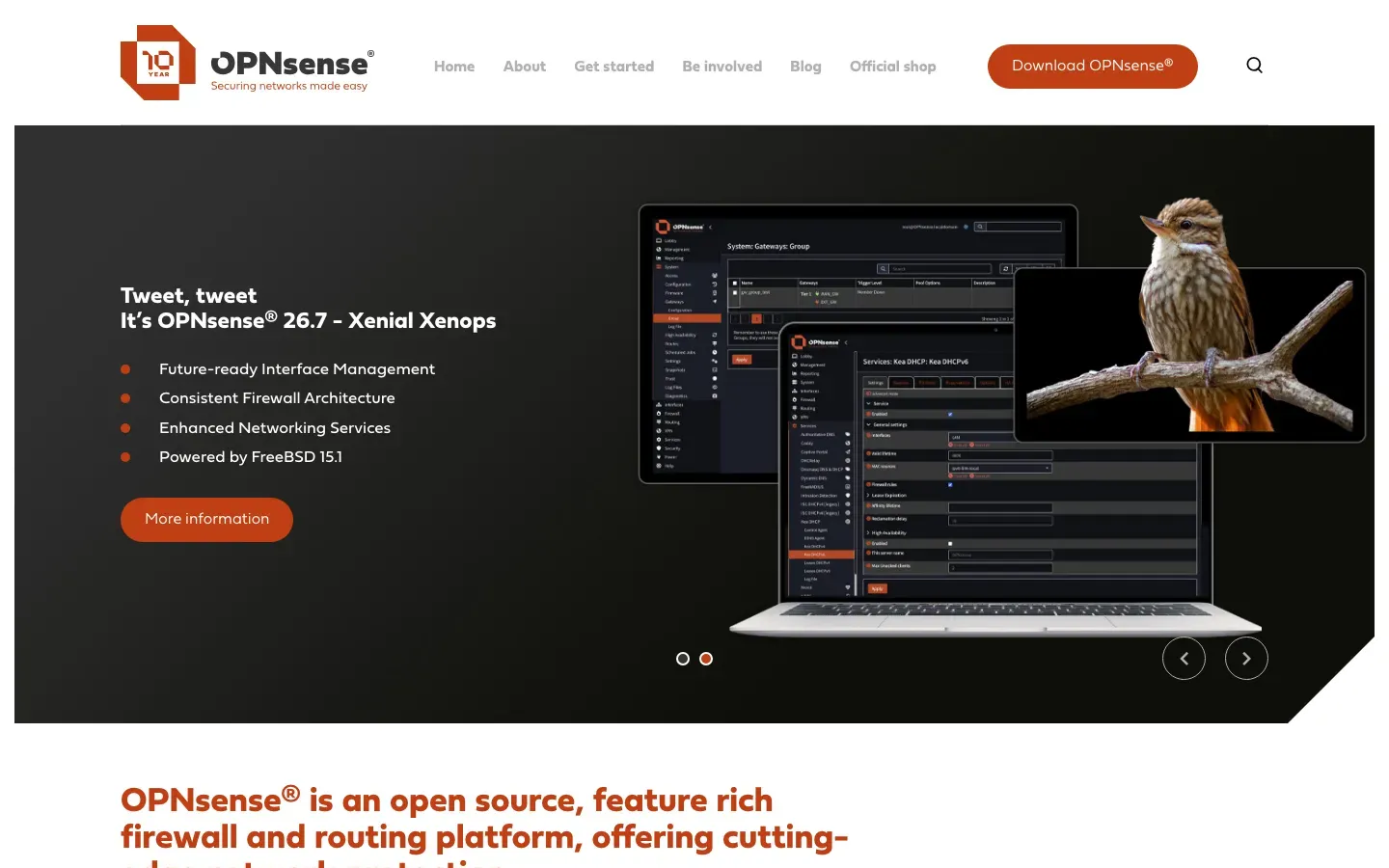 Homepage of OPNsense