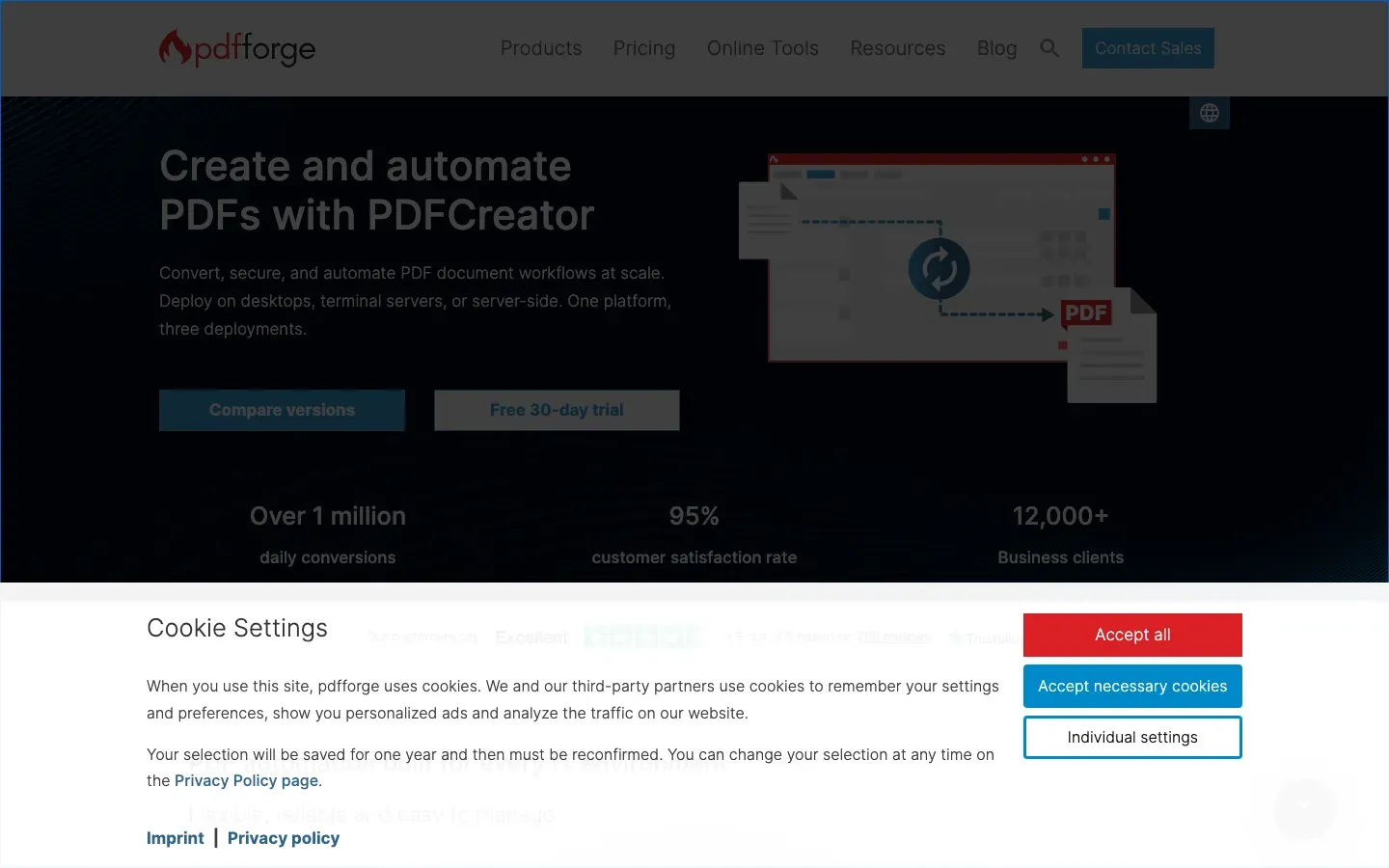 Homepage of PDFCreator