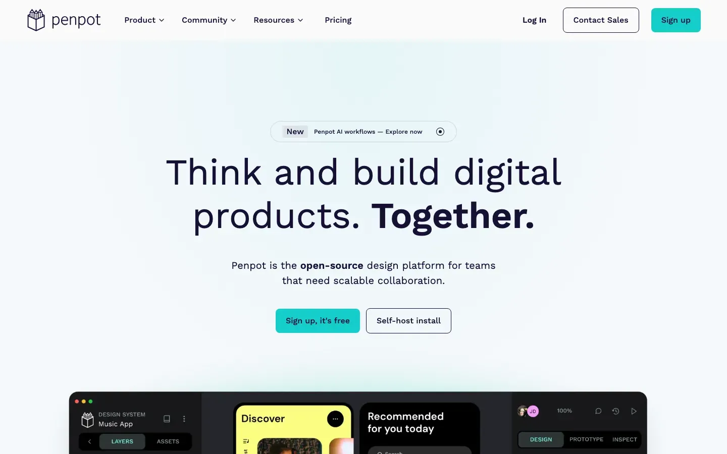 Homepage of Penpot