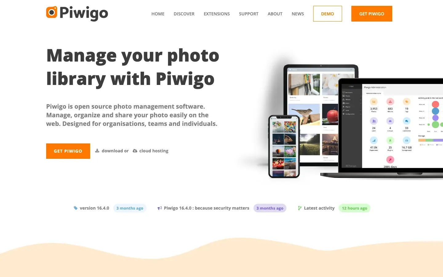 Homepage of Piwigo