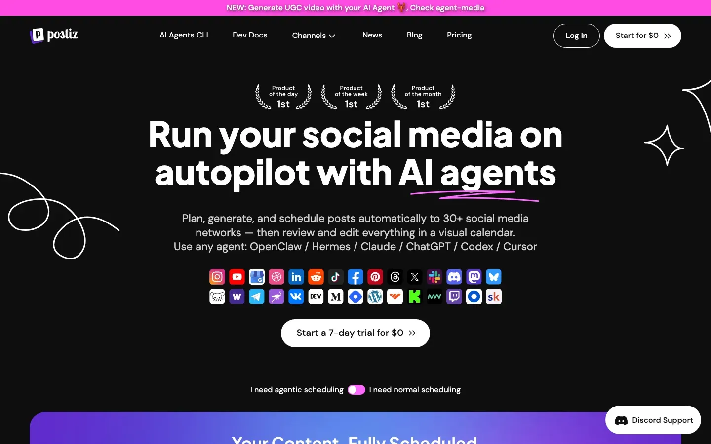 Homepage of Postiz