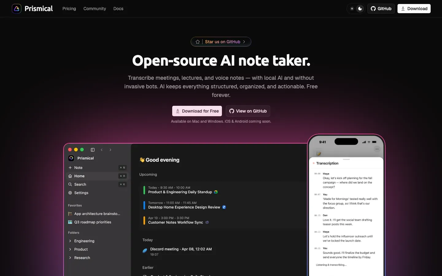 Homepage of Prismical