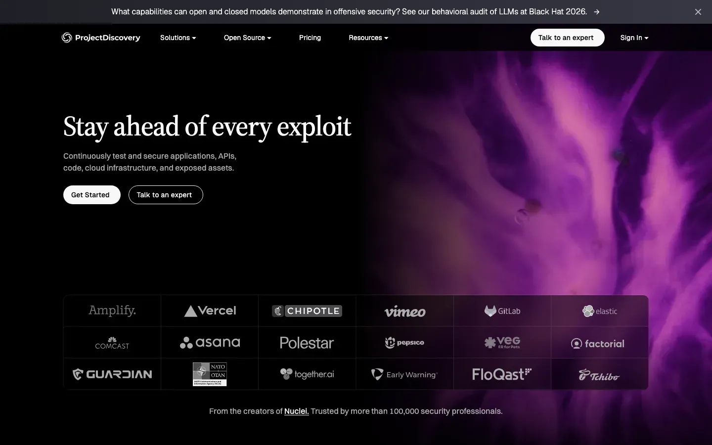 Homepage of ProjectDiscovery Neo