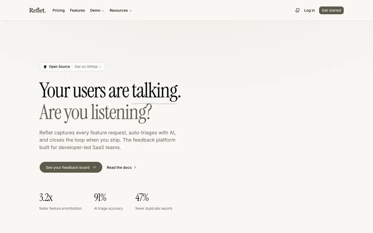 Homepage of Reflet