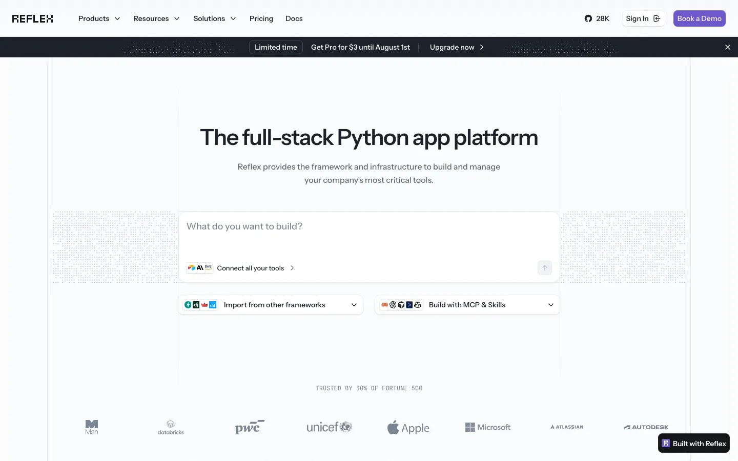 Homepage of Reflex