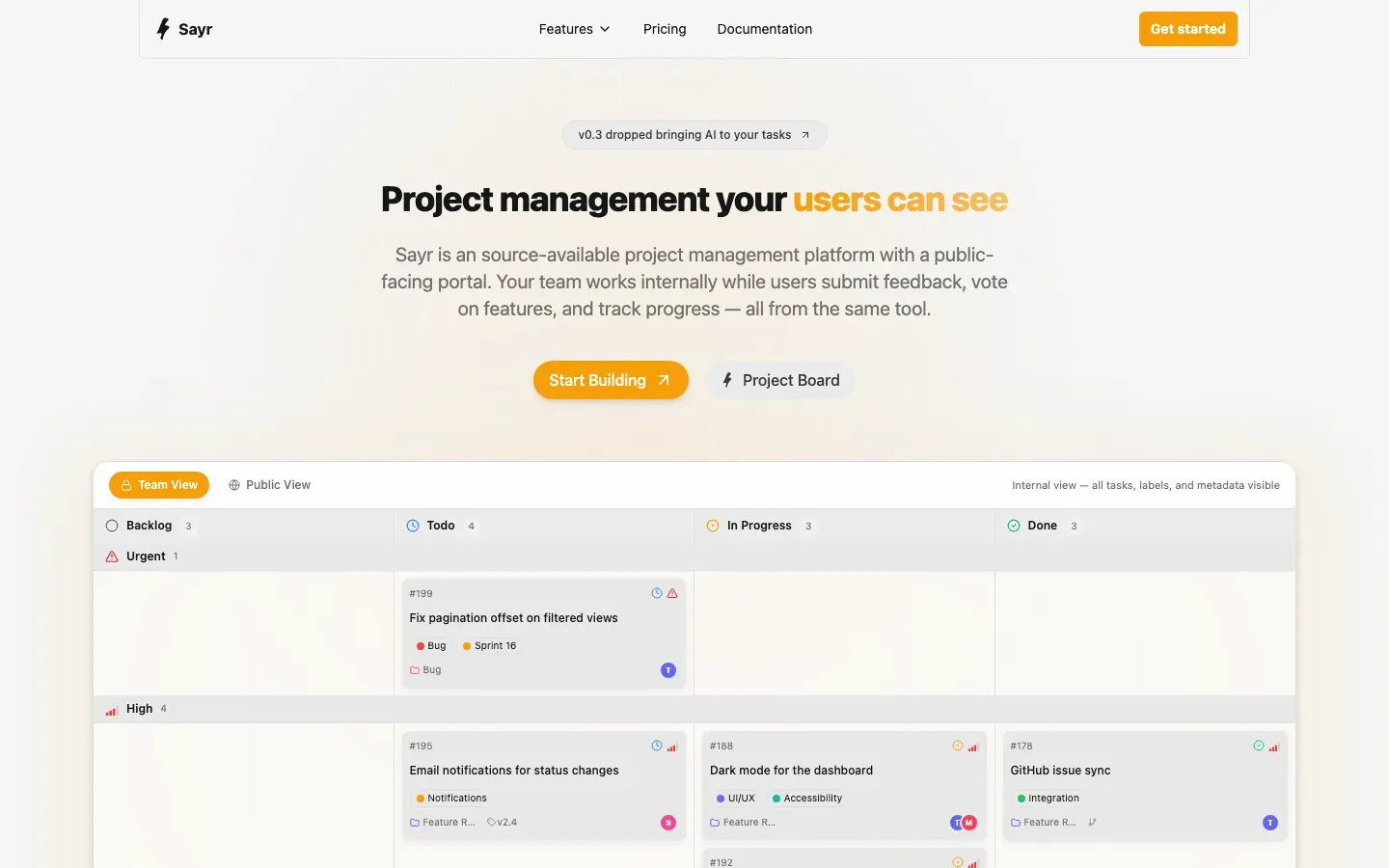 Homepage of Sayr