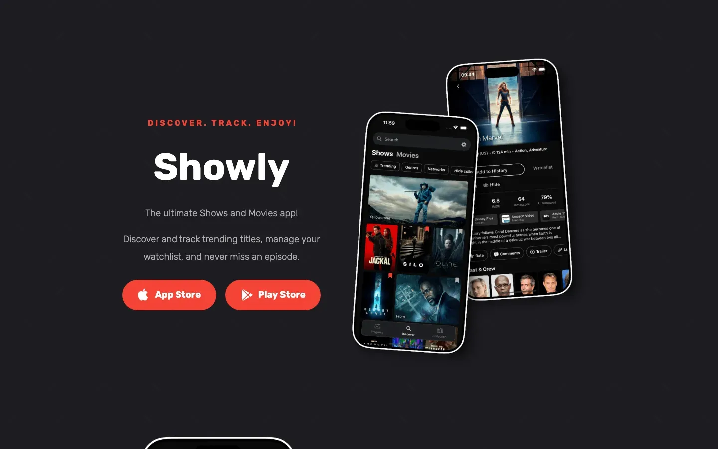 Homepage of Showly