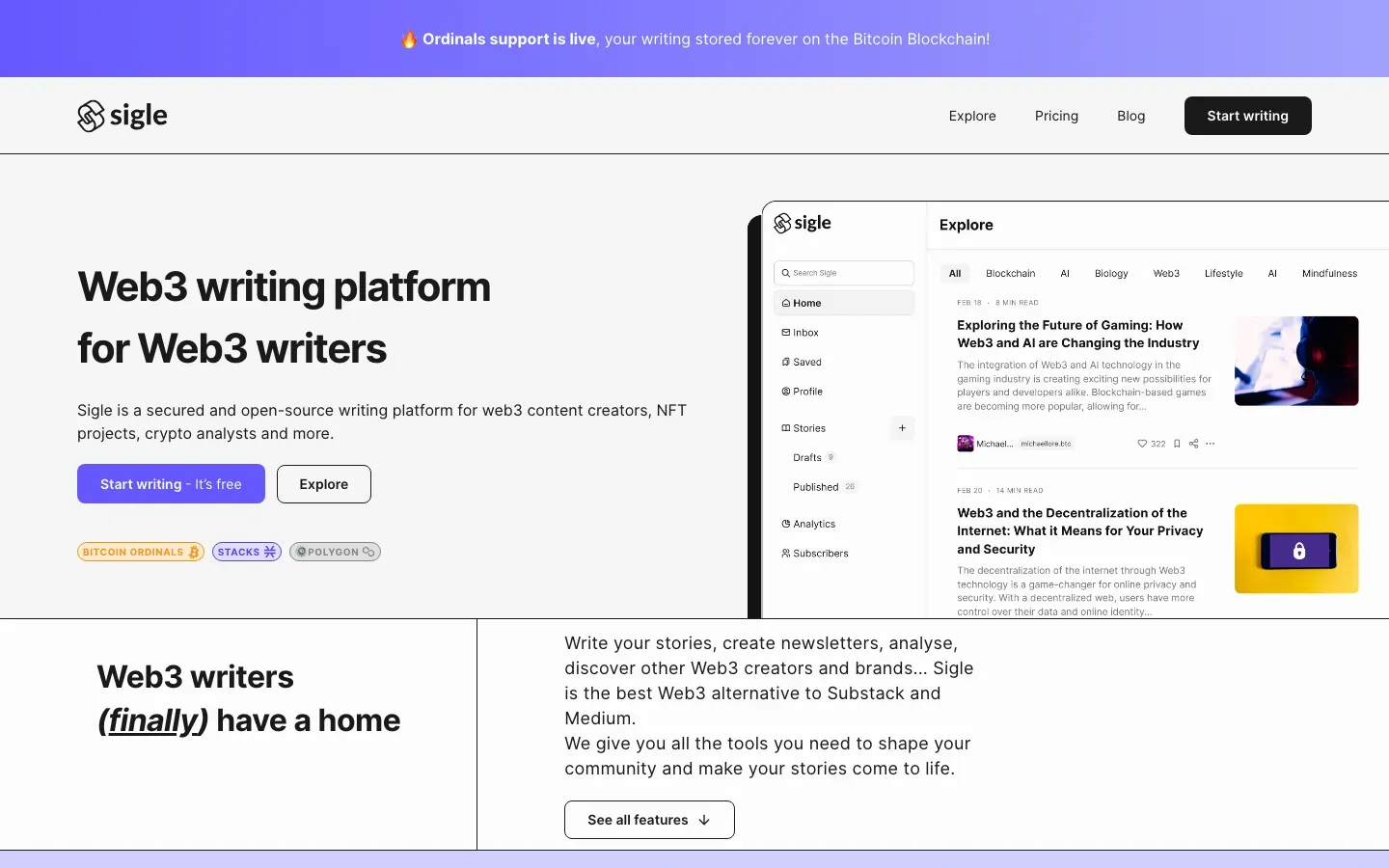 Homepage of Sigle