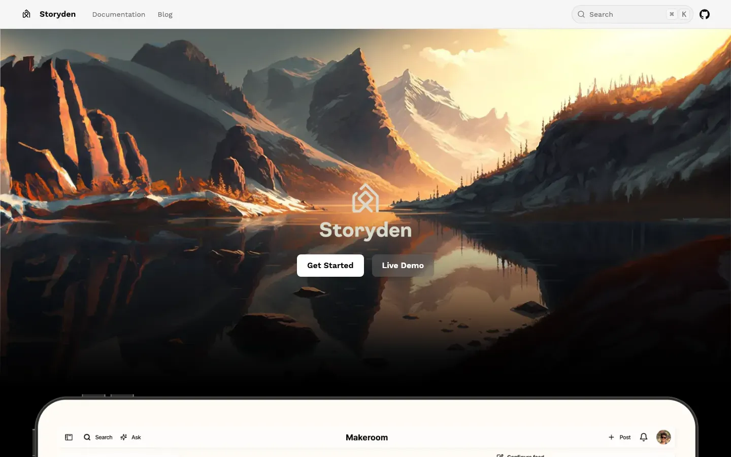 Homepage of Storyden