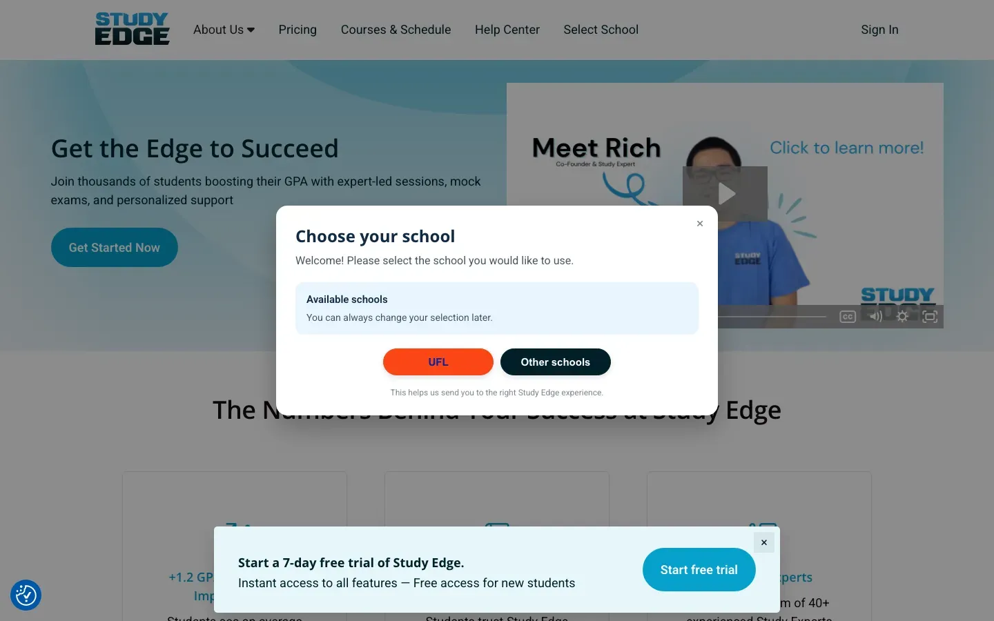 Homepage of Study Edge