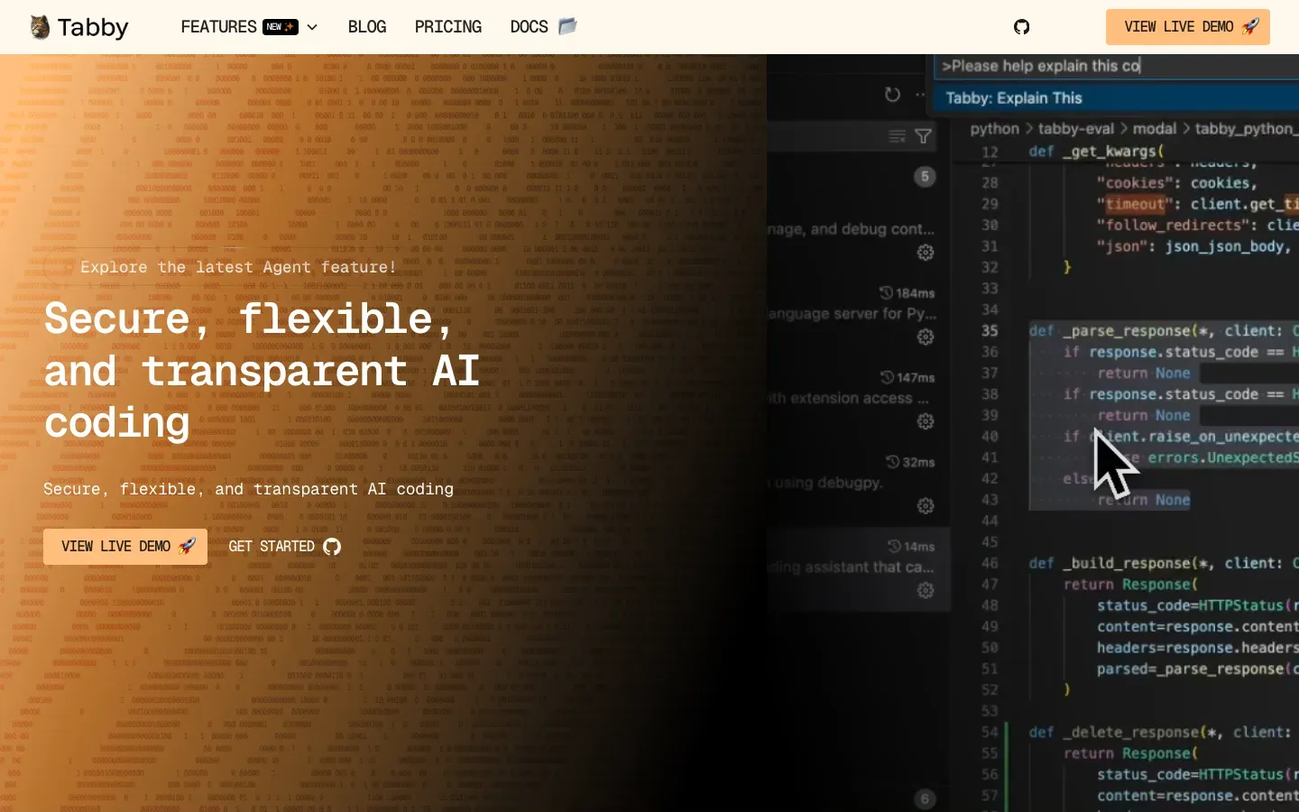 Homepage of Tabby