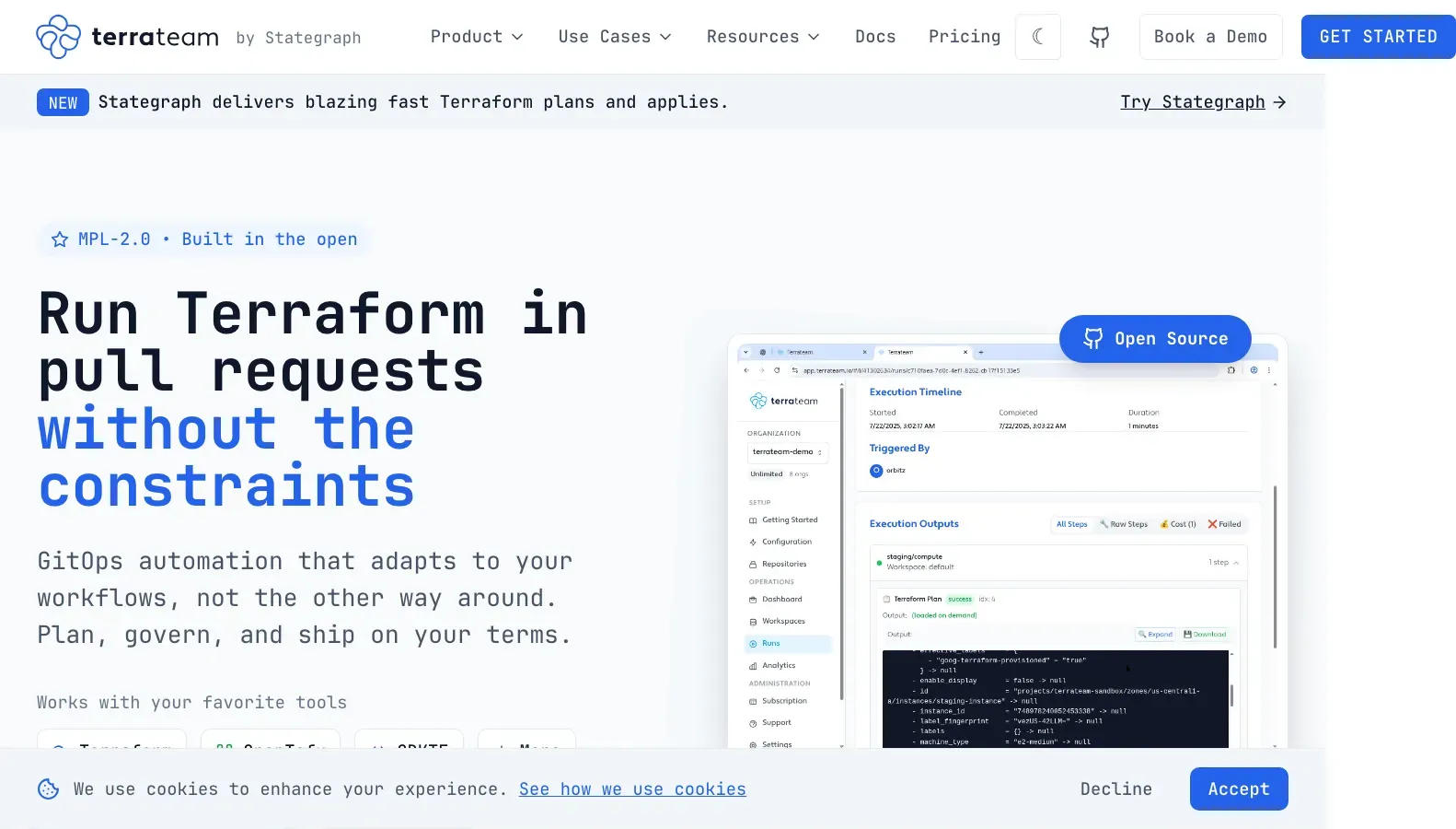 Homepage of Terrateam