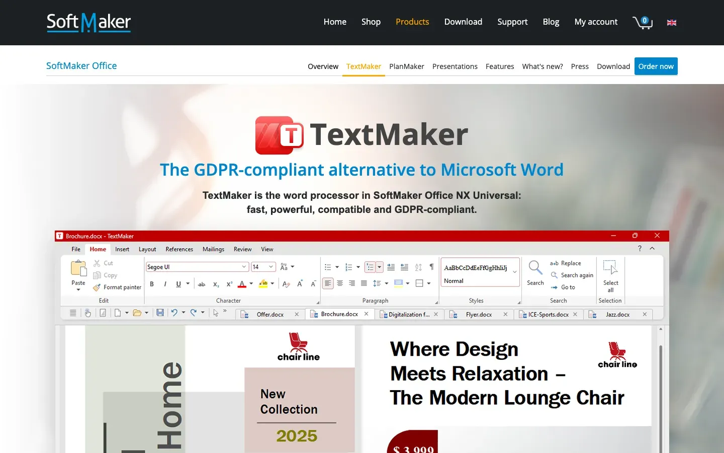 Homepage of TextMaker