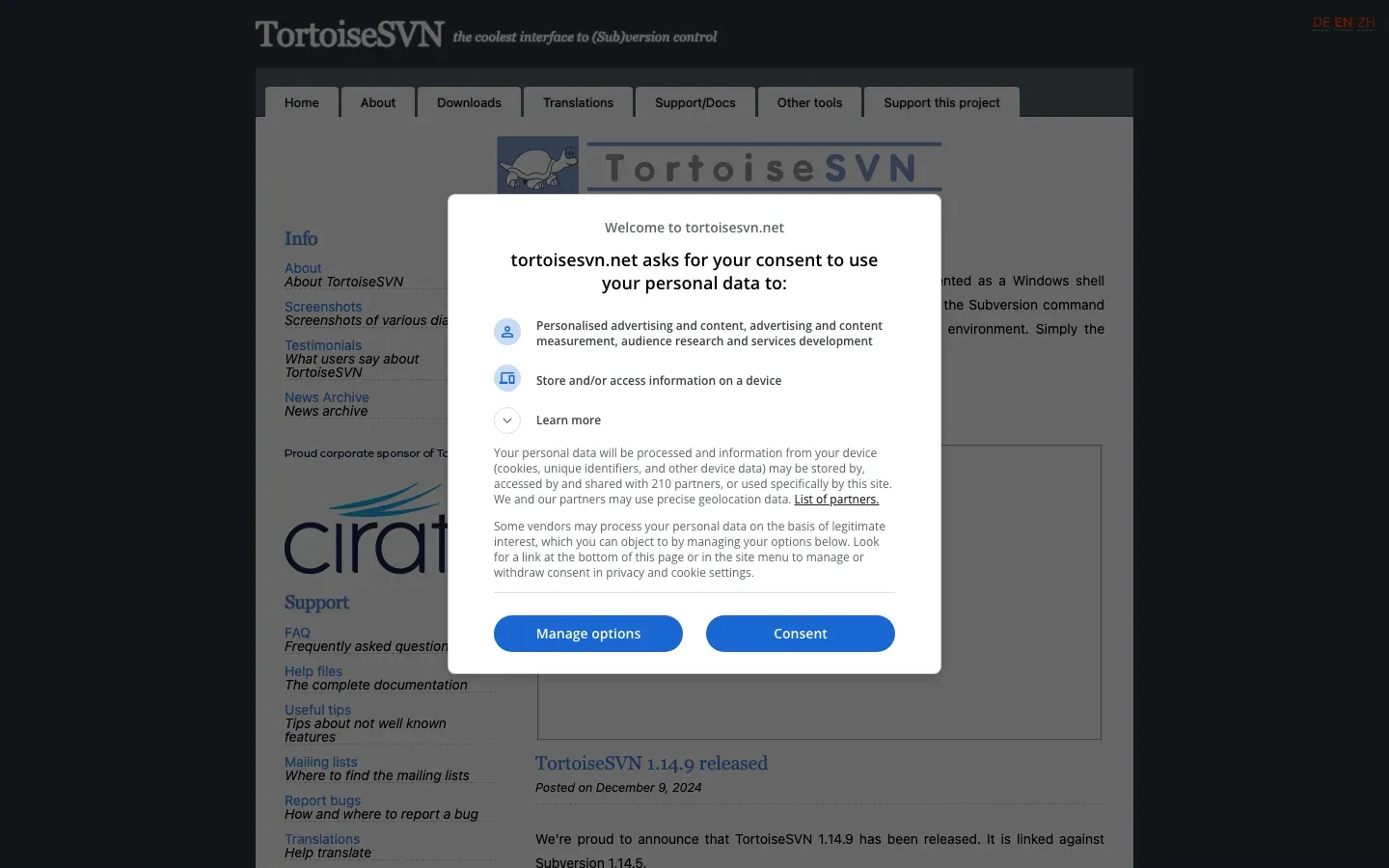 Homepage of TortoiseSVN