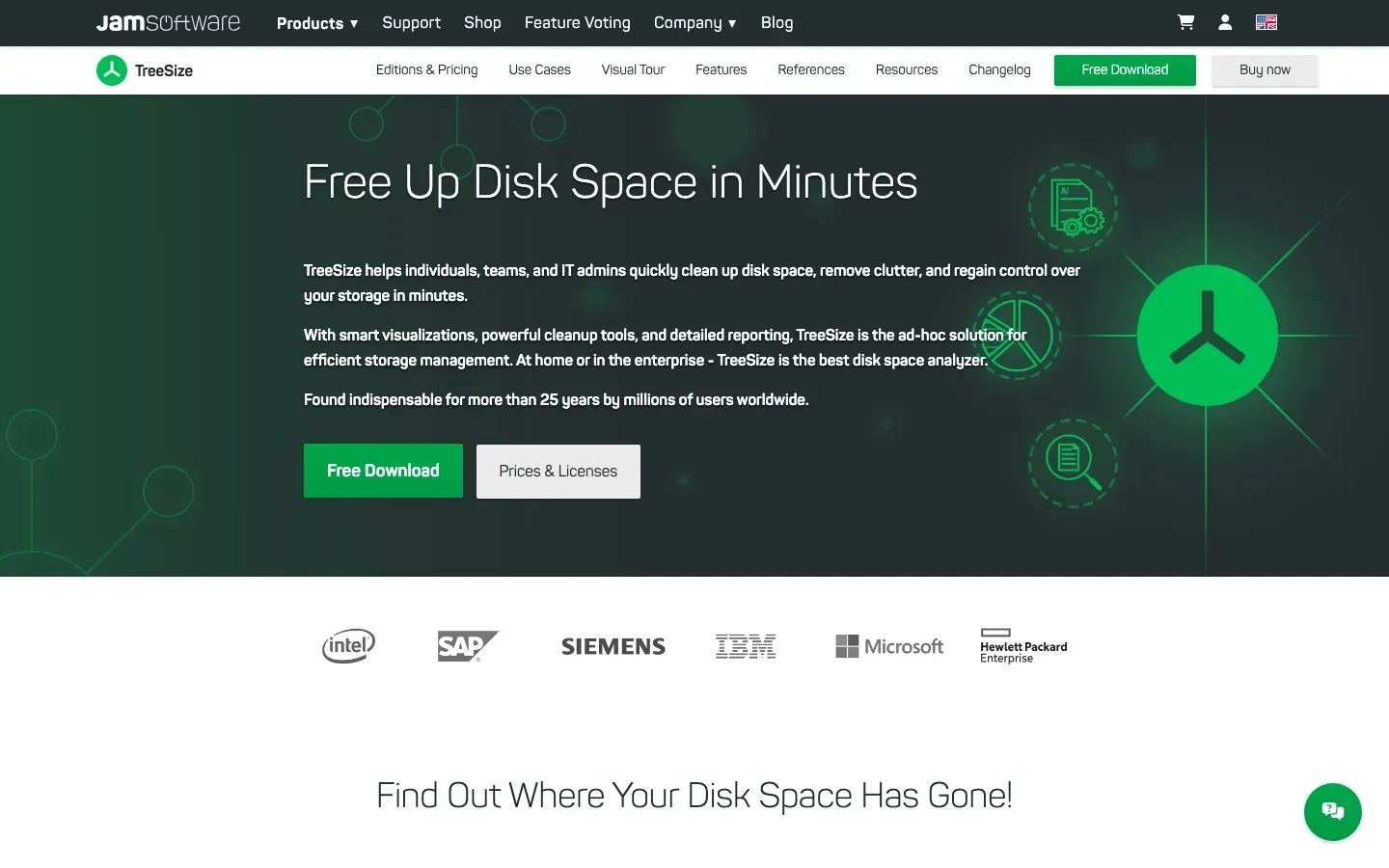 Homepage of TreeSize