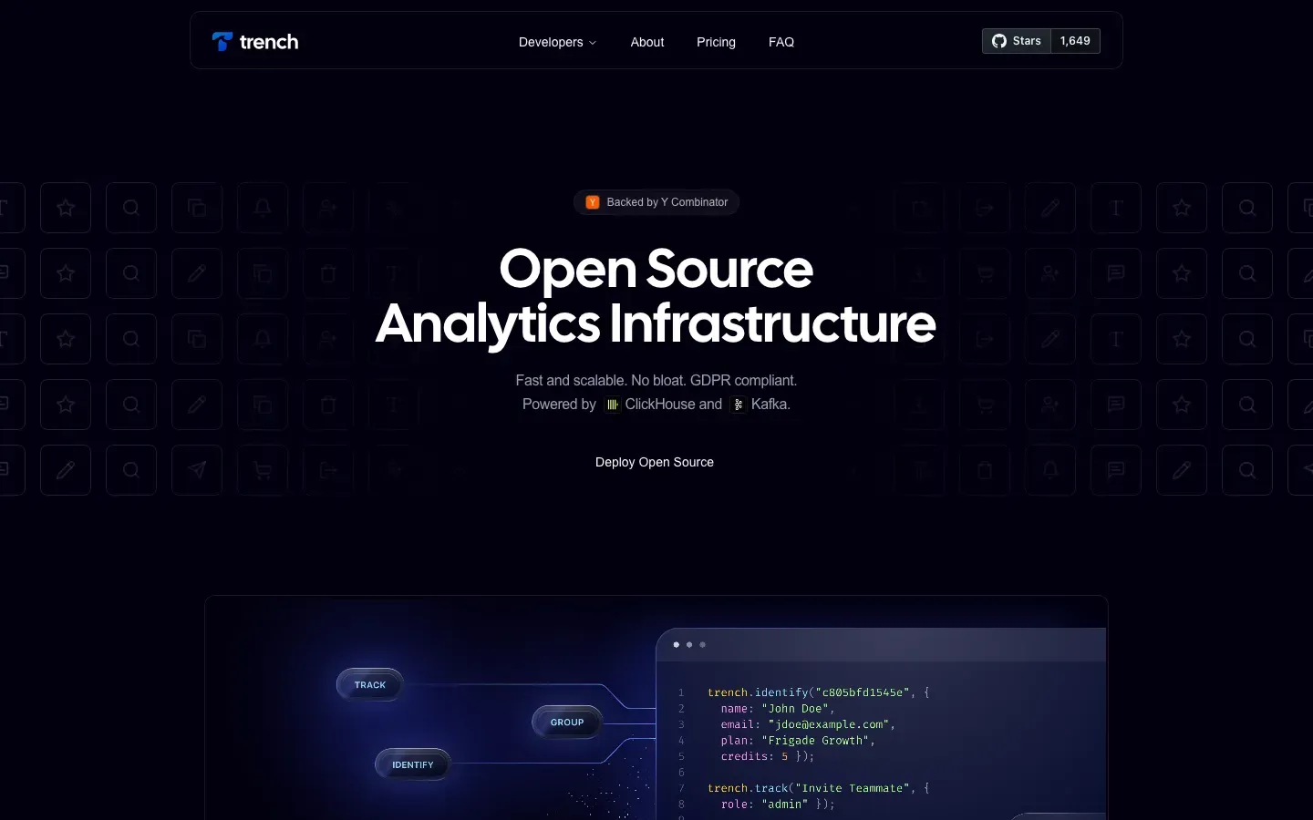 Homepage of Trench