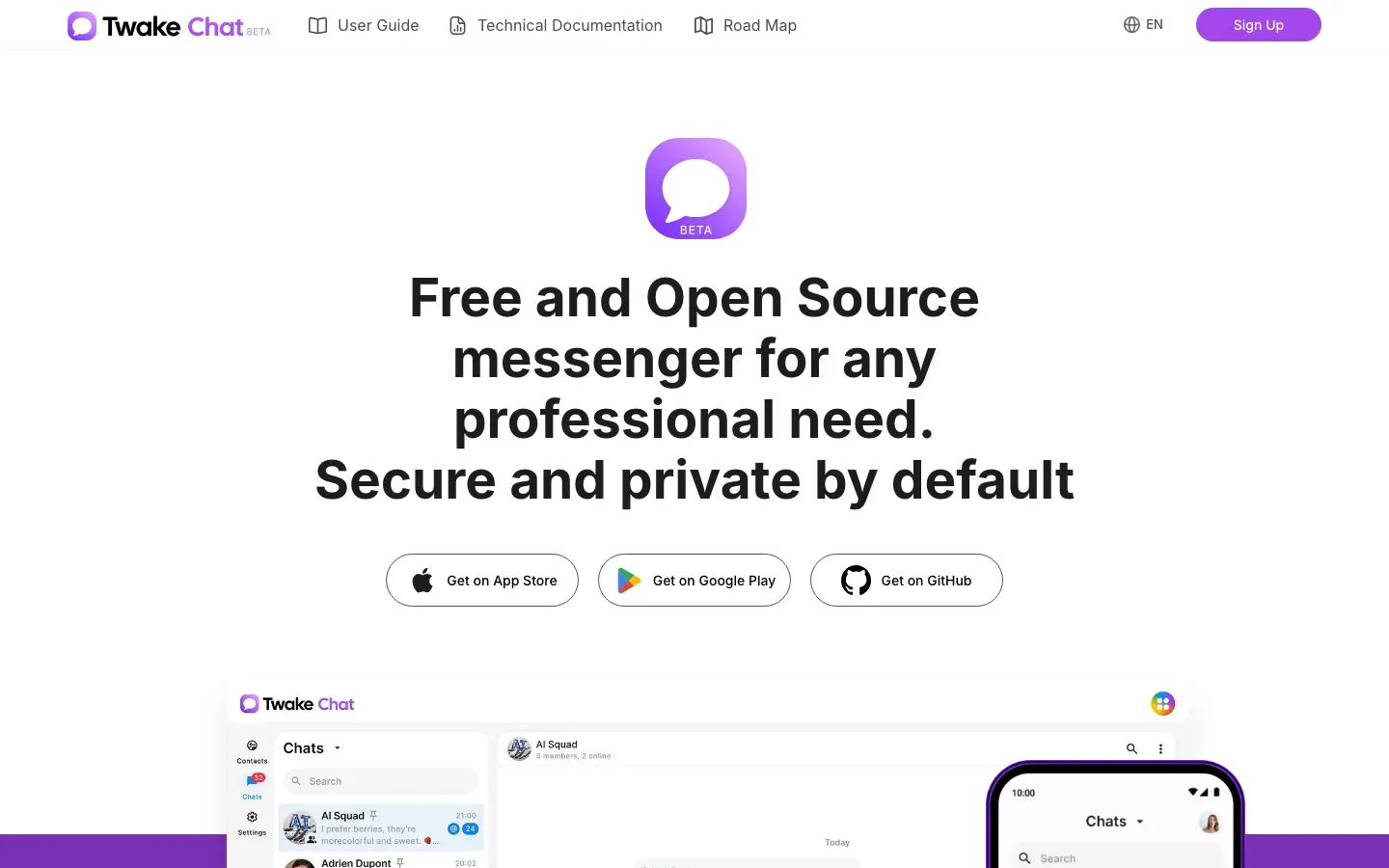 Homepage of Twake Chat