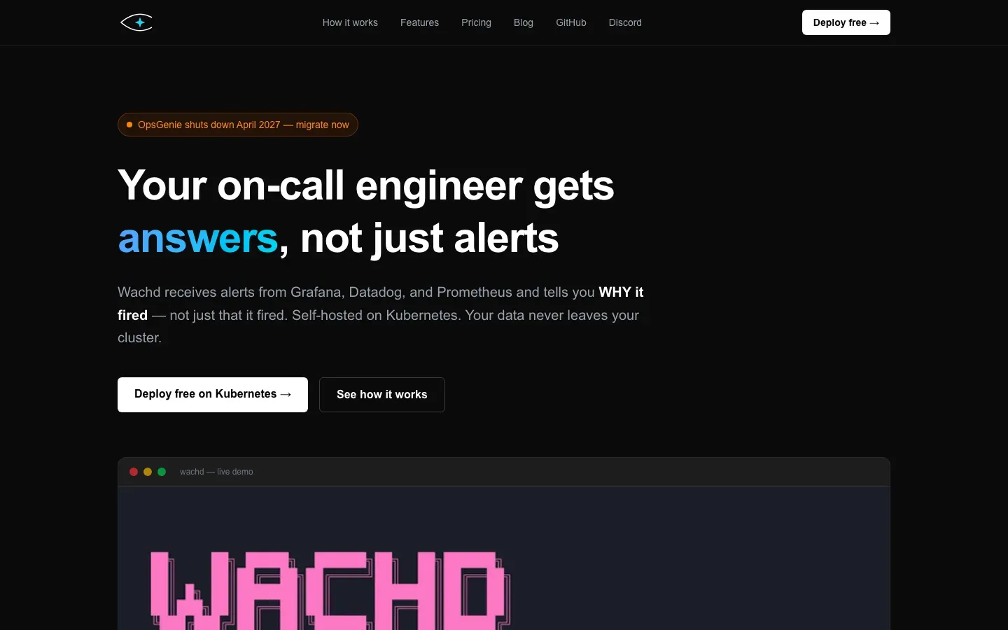 Homepage of Wachd