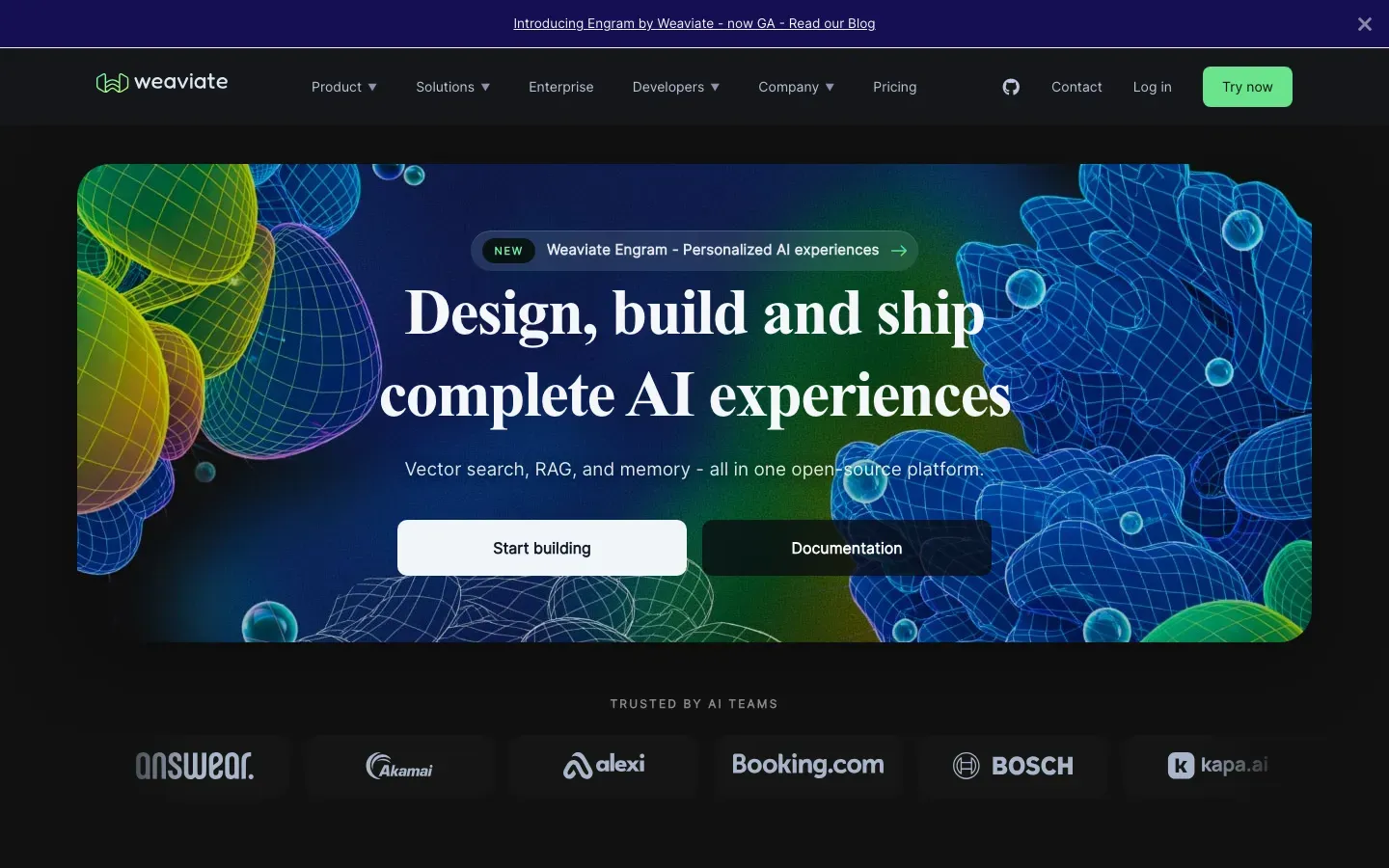 Homepage of Weaviate
