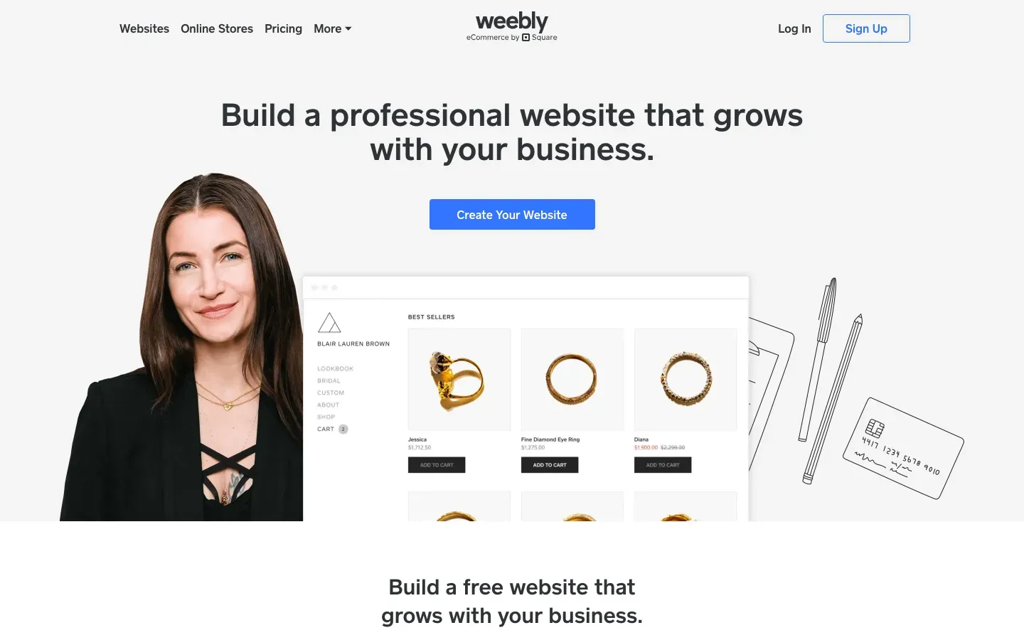 Homepage of Weebly