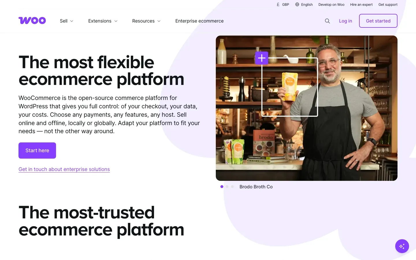 Homepage of WooCommerce